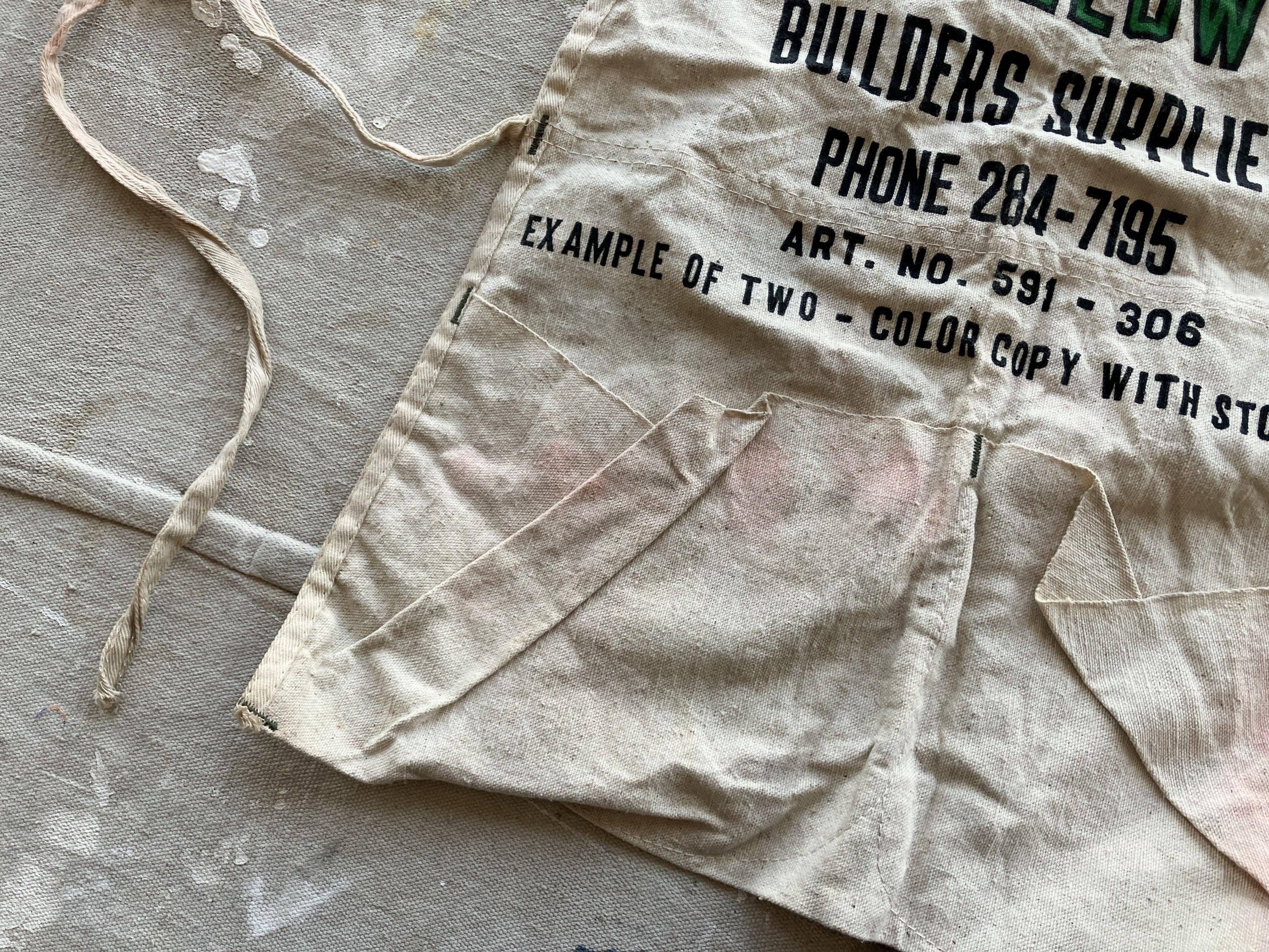 Vintage 50s Lumber Company Canvas Shop Apron / Distressed