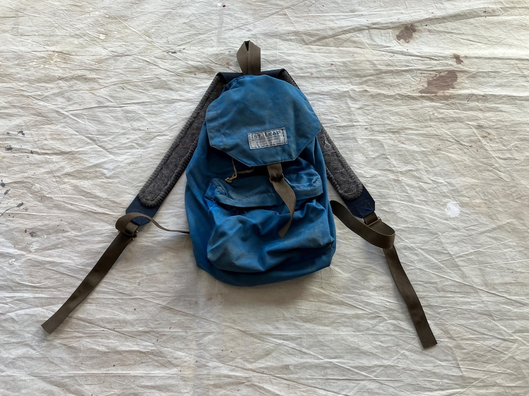 Vintage 70s Blue Nylon Teardrop Backpack / 1970s 1980s Hiking 1st Lead ...