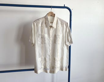 Small 50s Hercules Khaki Mountain Cloth Work Shirt / 1950s Gusset