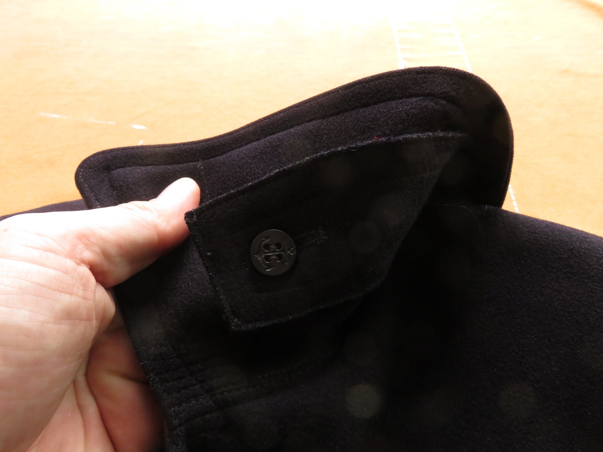 XS 40s / 50s US Coast Guard Peacoat / Corduroy Pockets Chinstrap