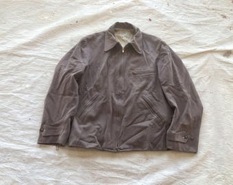 Vintage 40s 50s HERCULES Rust SEARS Gabardine Jacket Talon Ricky