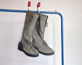Large 80s US Army Mukluks / Mukluk Canvas Boot Extreme Cold Weather Military 9 10