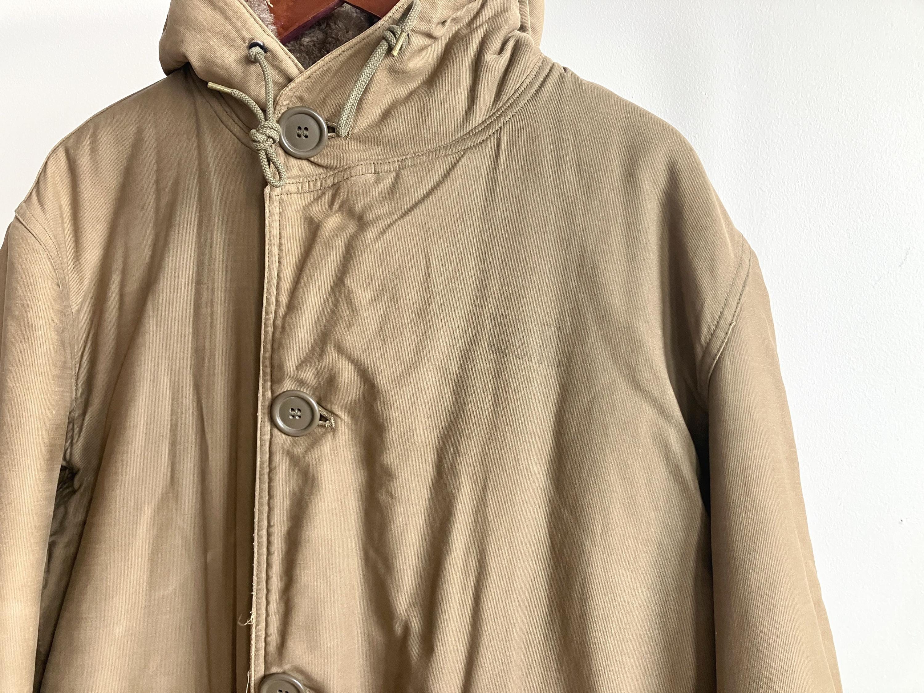 1940s US Military Genuine Early USN Deck Rain Parka LARGE ①