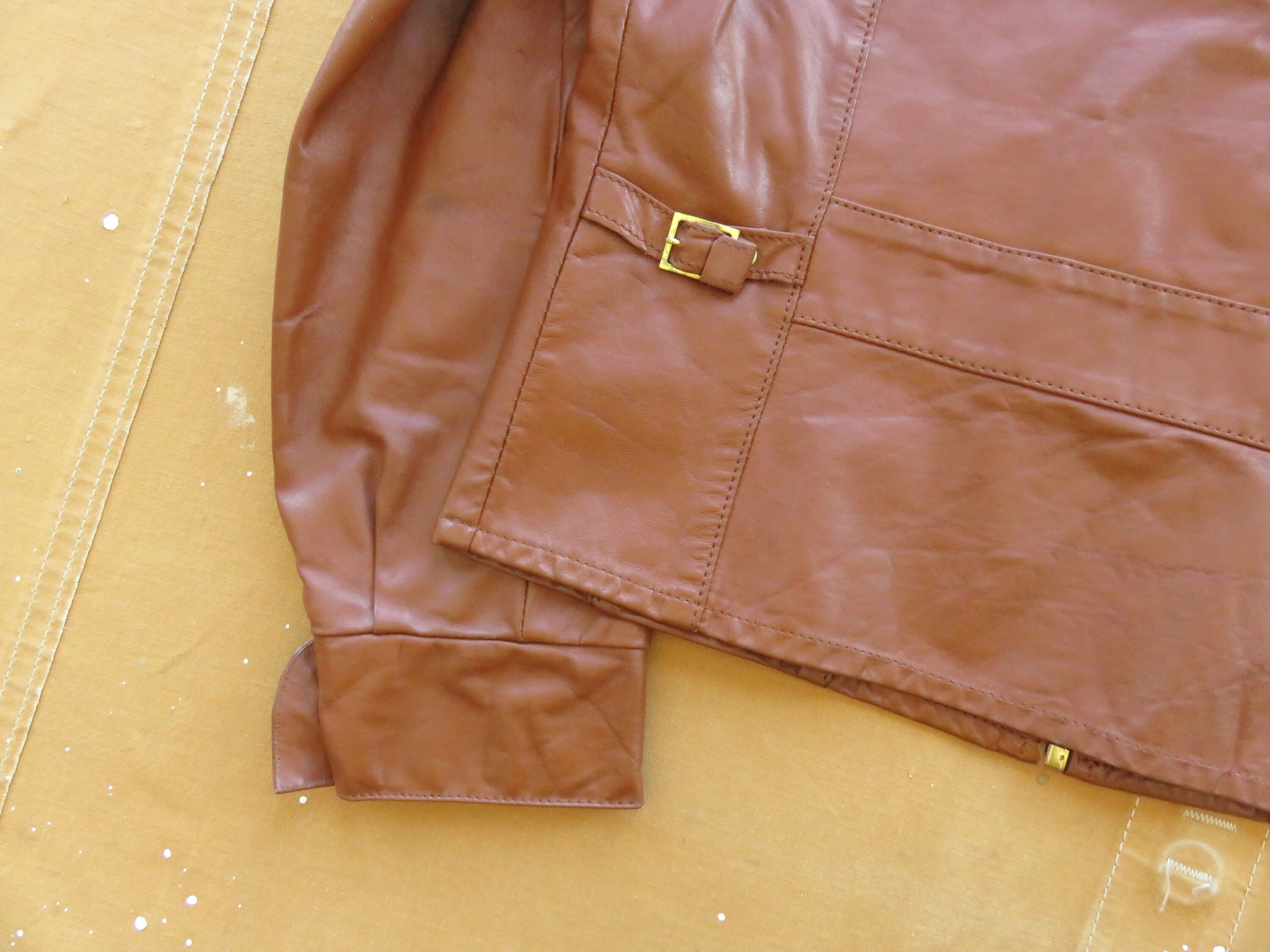 Medium 70s Wellington Leather Brown Leather Jacket / Hippie