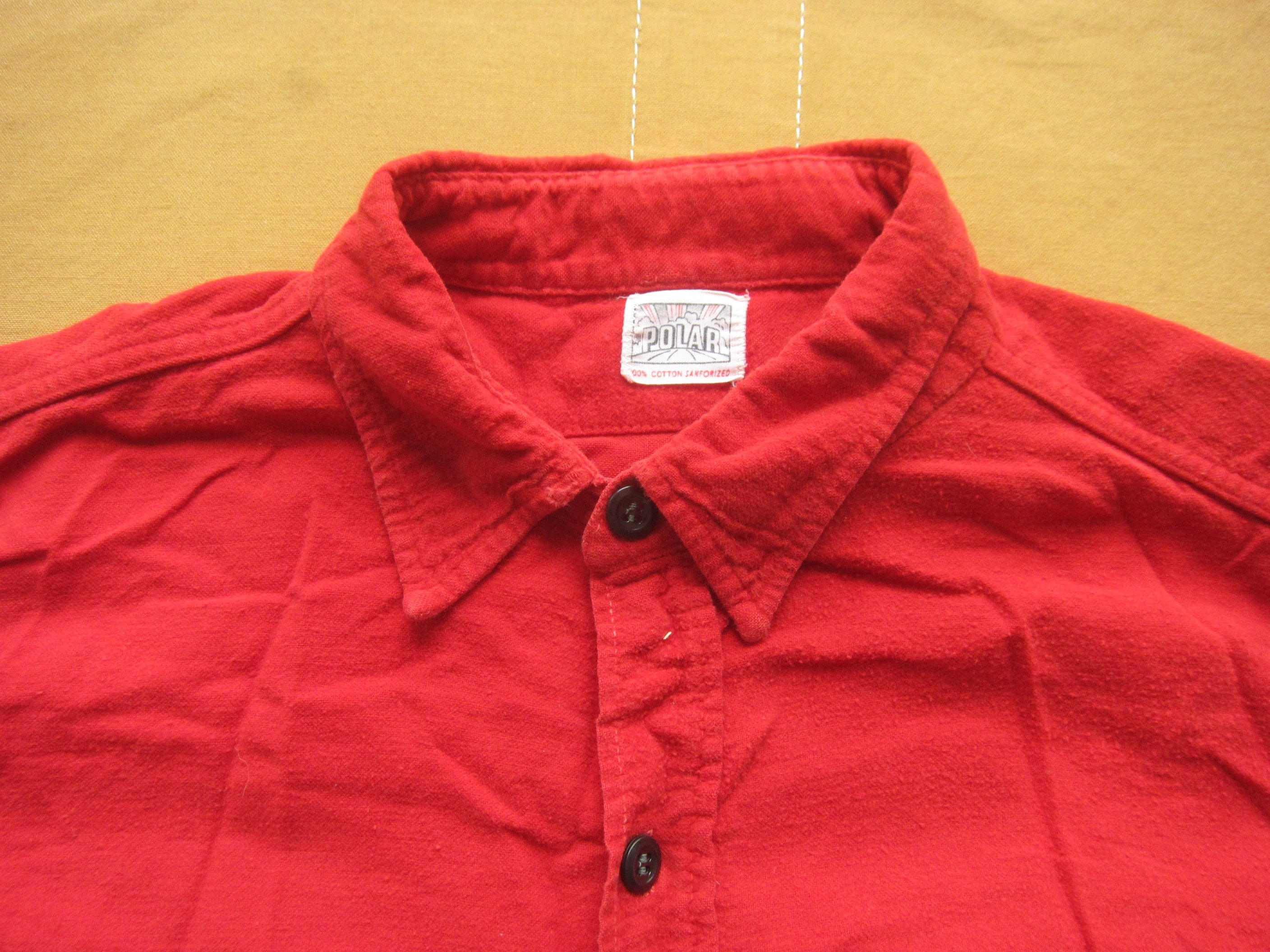 Buy Large 50s Cotton Flannel Shirt / 1950s Sanforized 100% Cotton 