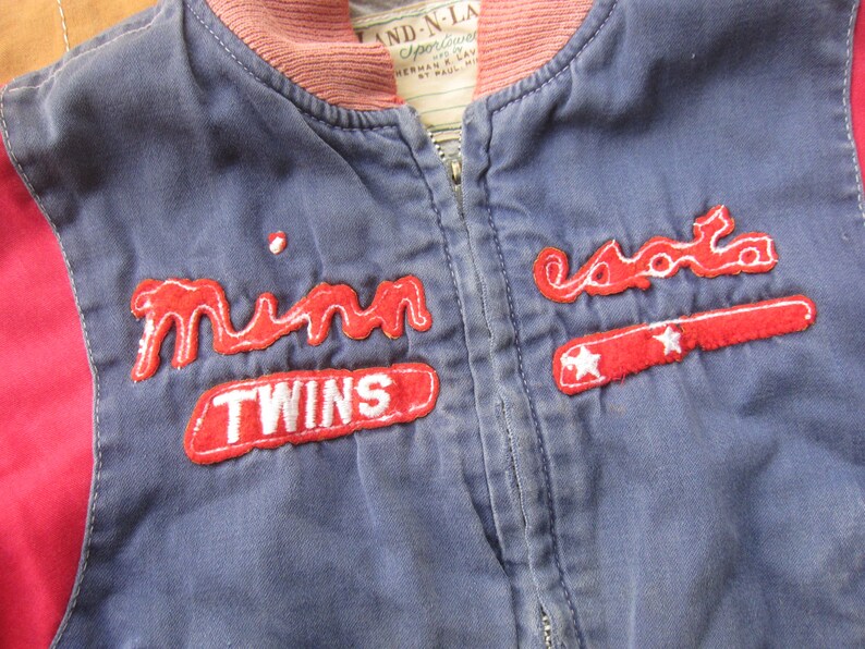 Vintage 60s Kid's Minnesota Twins Baseball Jacket / 1960s, Land N Lakes, Toddlers Childs, Young Boys Girls image 2