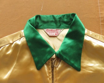 ジャケット・アウター @@50s vintage bowling jacket Large 50s Embroidered Satin Bowling Jacket / Chainstitch