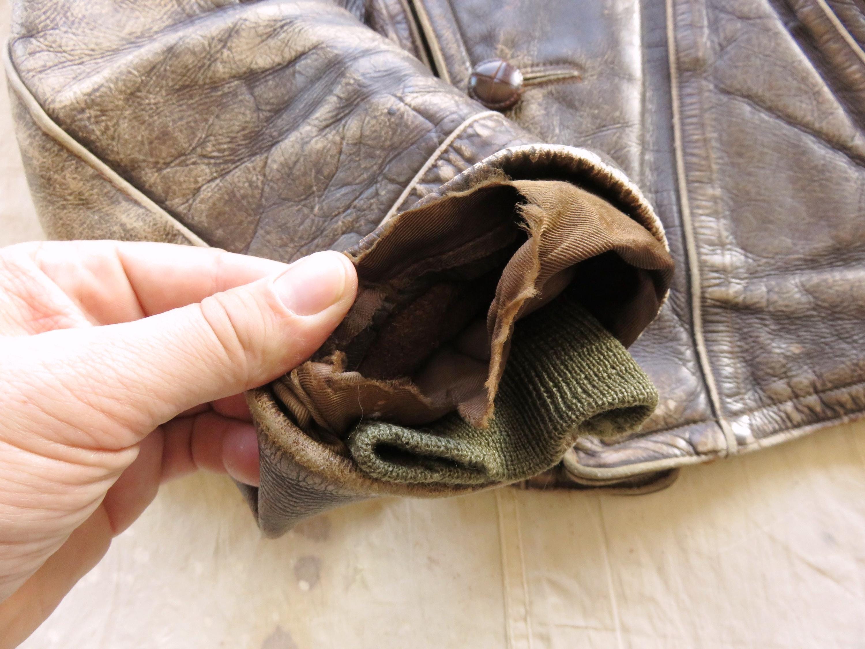 Small 30s / 40s German Brown Leather Motorcycle Jacket Small 30s / 40s German Brown Leather Motorcycle Jacket