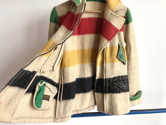 XS 30s Hudson's Bay Women's Wool Blanket Coat / P… - image 12