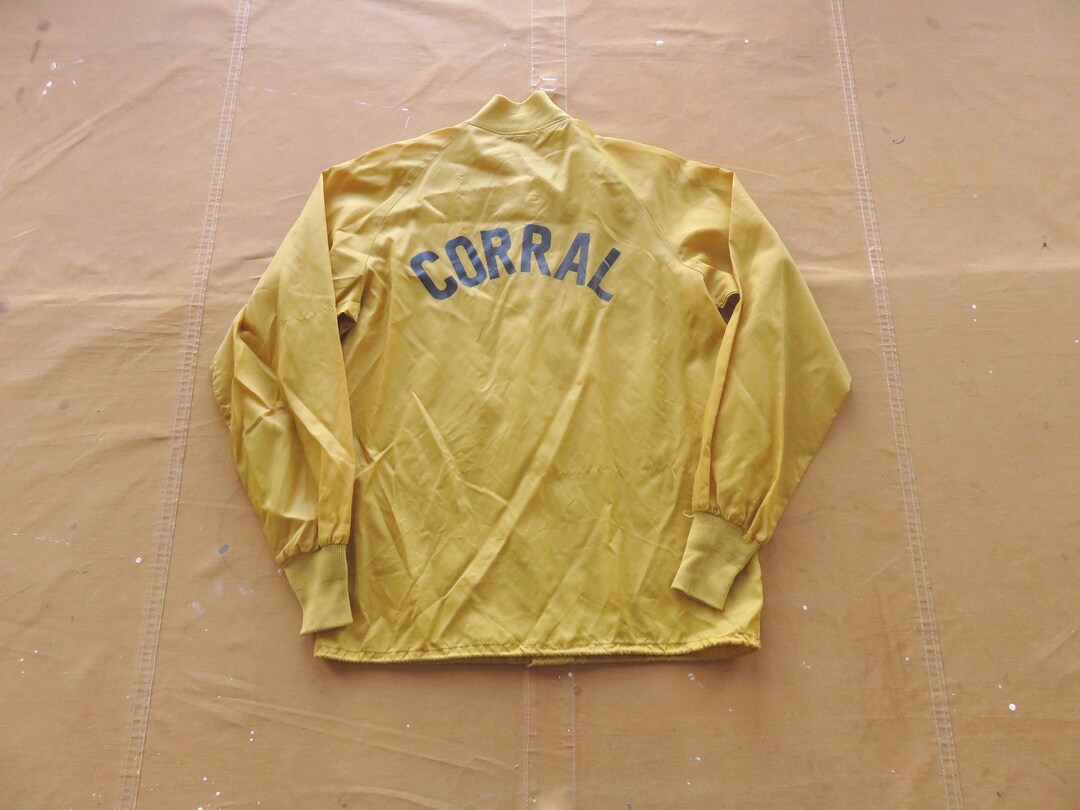 Small / Medium 70s Mustard Yellow Nylon Windbreaker / Etsy