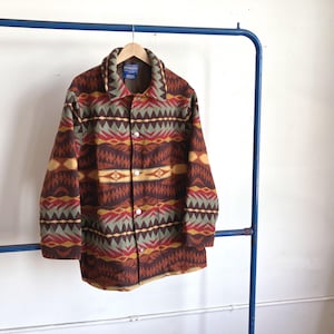 Abrigo tipo manta Pendleton estilo suroeste de los años 90, talla grande/XL / Chaqueta de campamento de los años 90, ropa vaquera de alta calidad.
