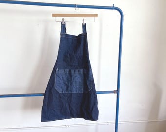 VINTAGE DENIM APRON ② Vintage 50s Denim Work Apron / Selvedge Denim 1940s 1950s