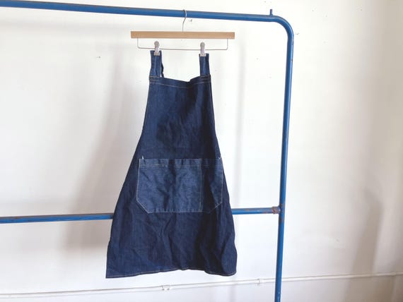 Vintage Denim Work Apron / Handmade Painters Carpenters Welders Apron