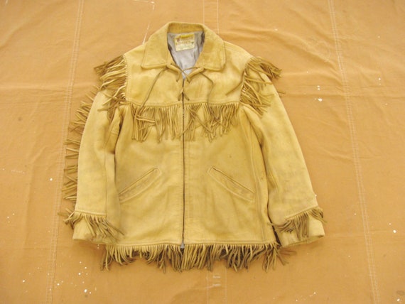 Xs / Small 50s Buckskin Leather Fringe Jacket / 1950s, Deer Skin, Berman's