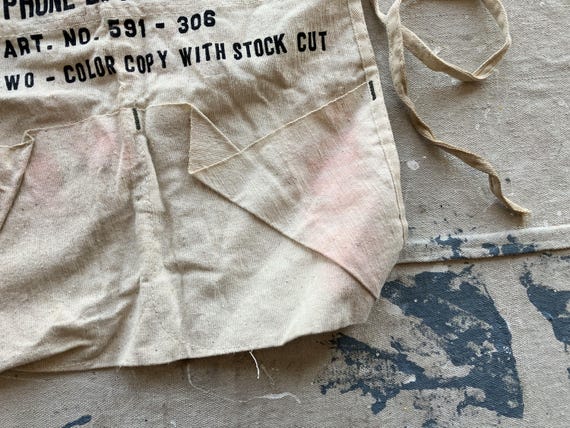 Vintage 50s Lumber Company Canvas Shop Apron / Distressed Faded