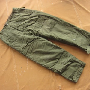 35 x 30 40s US Army Air Forces A-10 Flight Pants / 1940s Wool Lined Cold Weather Cargo Military Pants Fur Pile Liner Medium 34