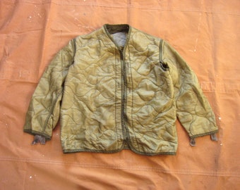 Small Vintage US Army Quilted Jacket Liners / Liner Jacket, M65 M-65  Liners, Green Quilt Coat, 1980s 1970s -  Israel