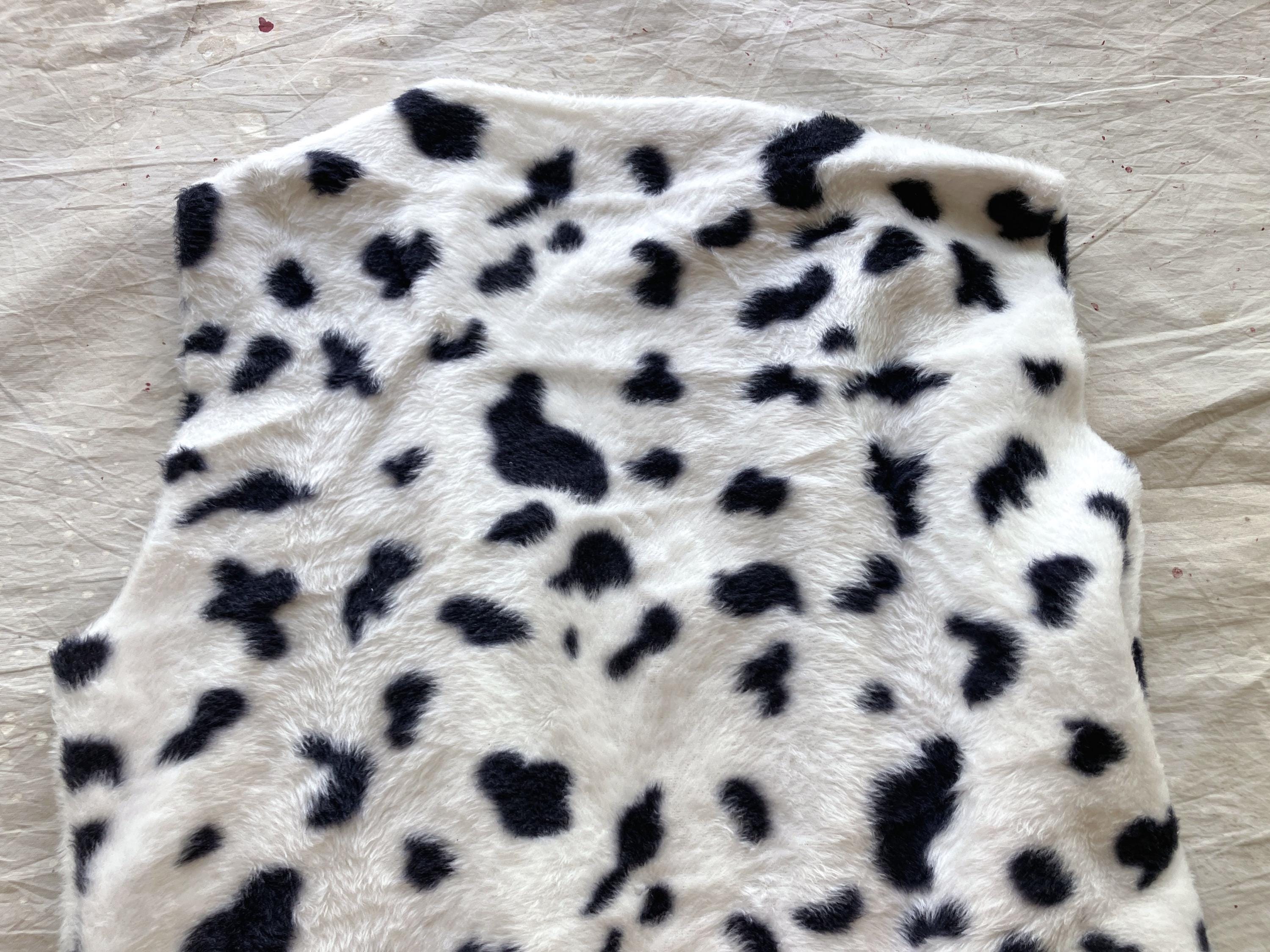 Large 60s / 70s Faux Fur Fleece Costume Vest / Animal Fur Print