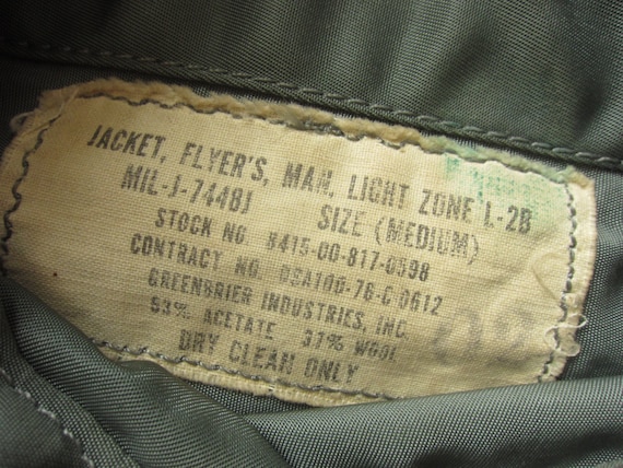 Medium 70s US Air Force L-2B Flight Jacket / Bomb… - image 6