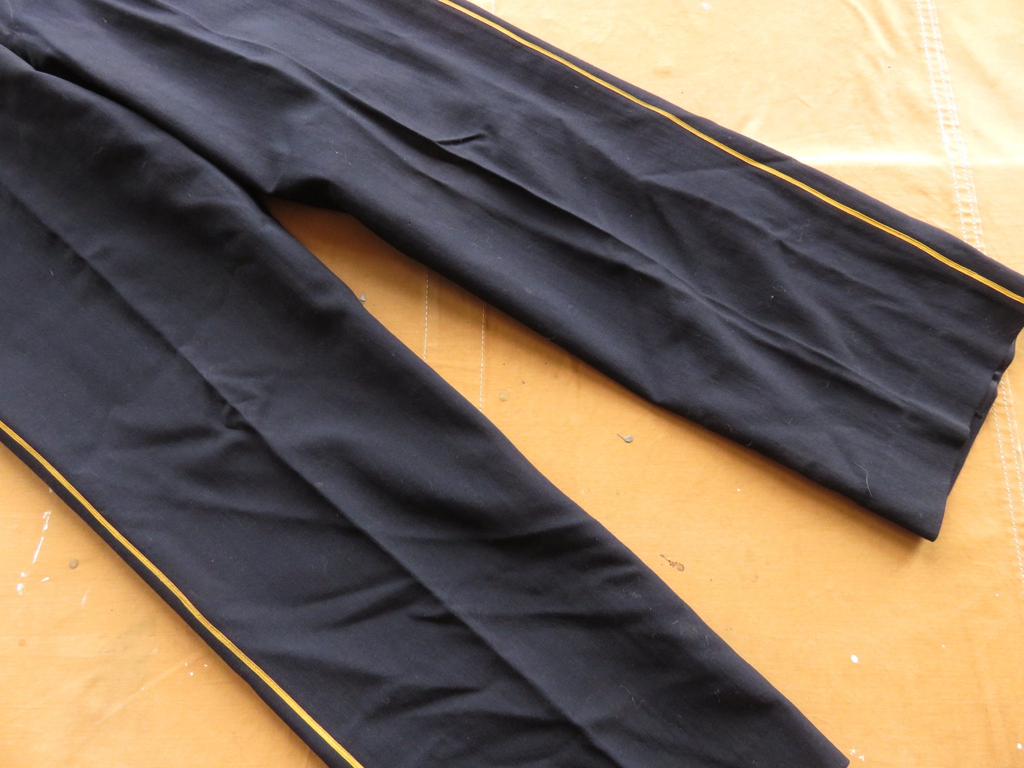 36 X 33 40s Wool Marching Band Pants / Striped Uniform Military