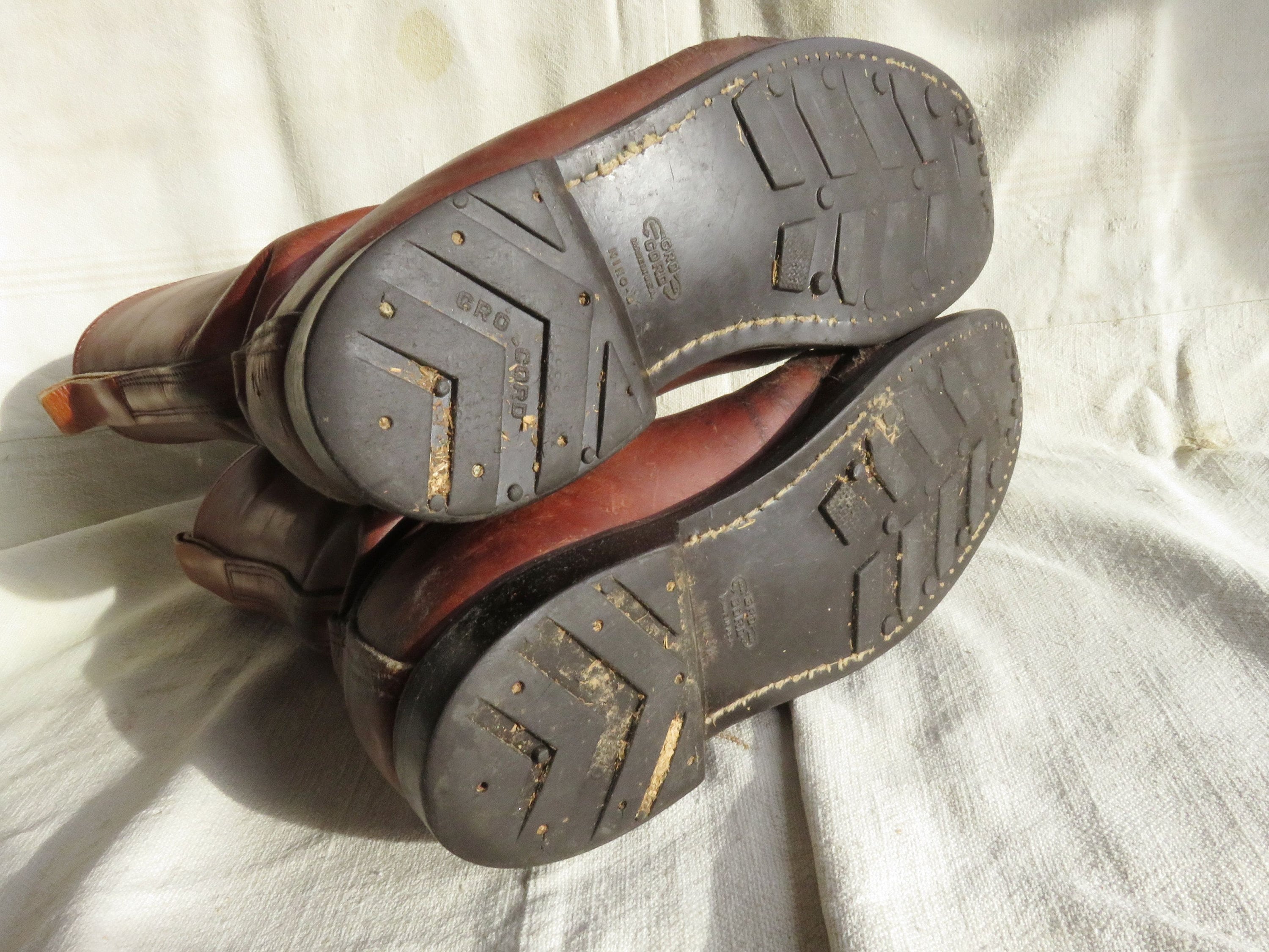 Men's 8 60s Brown Leather Engineer Boots / Gokey's St Paul