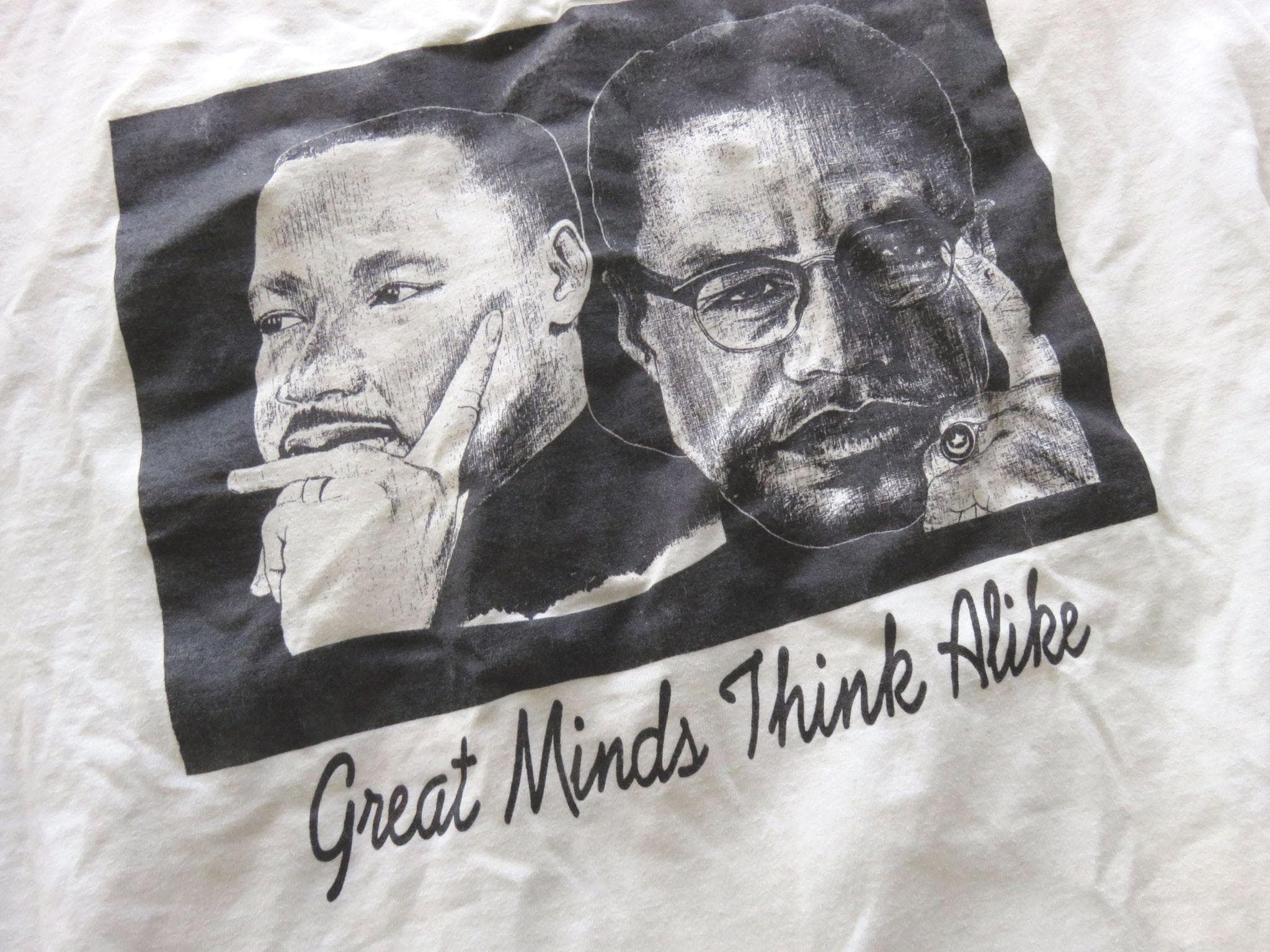 XL 90s Malcolm X & Martin Luther King Jr T-shirt / 1990s Single 