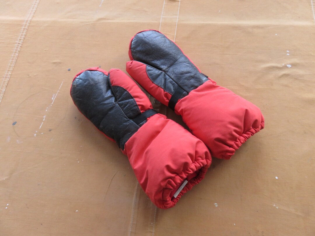 Medium / Large REI Down Expedition Mittens / Leather Palms Etsy