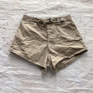 30 / 31 Waist 40s US Army Cotton Khaki Shorts / 1940s Athletic Cotton Khaki Shorts Button Fly Belted Waist 28 29 Small