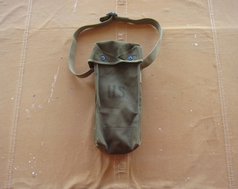 Vintage 40s US Army Radio Carrier Canvas Bag / 1940s WW2 WWII Shoulder Strap Gear Tote Bag