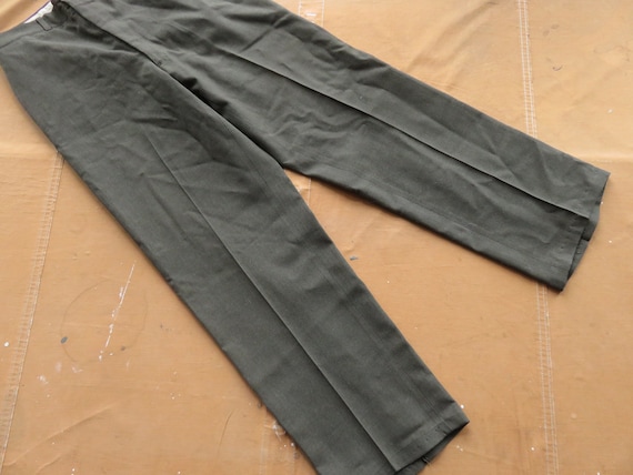 32 x 33 60s US Army Wool Uniform Trousers / Wool … - image 5