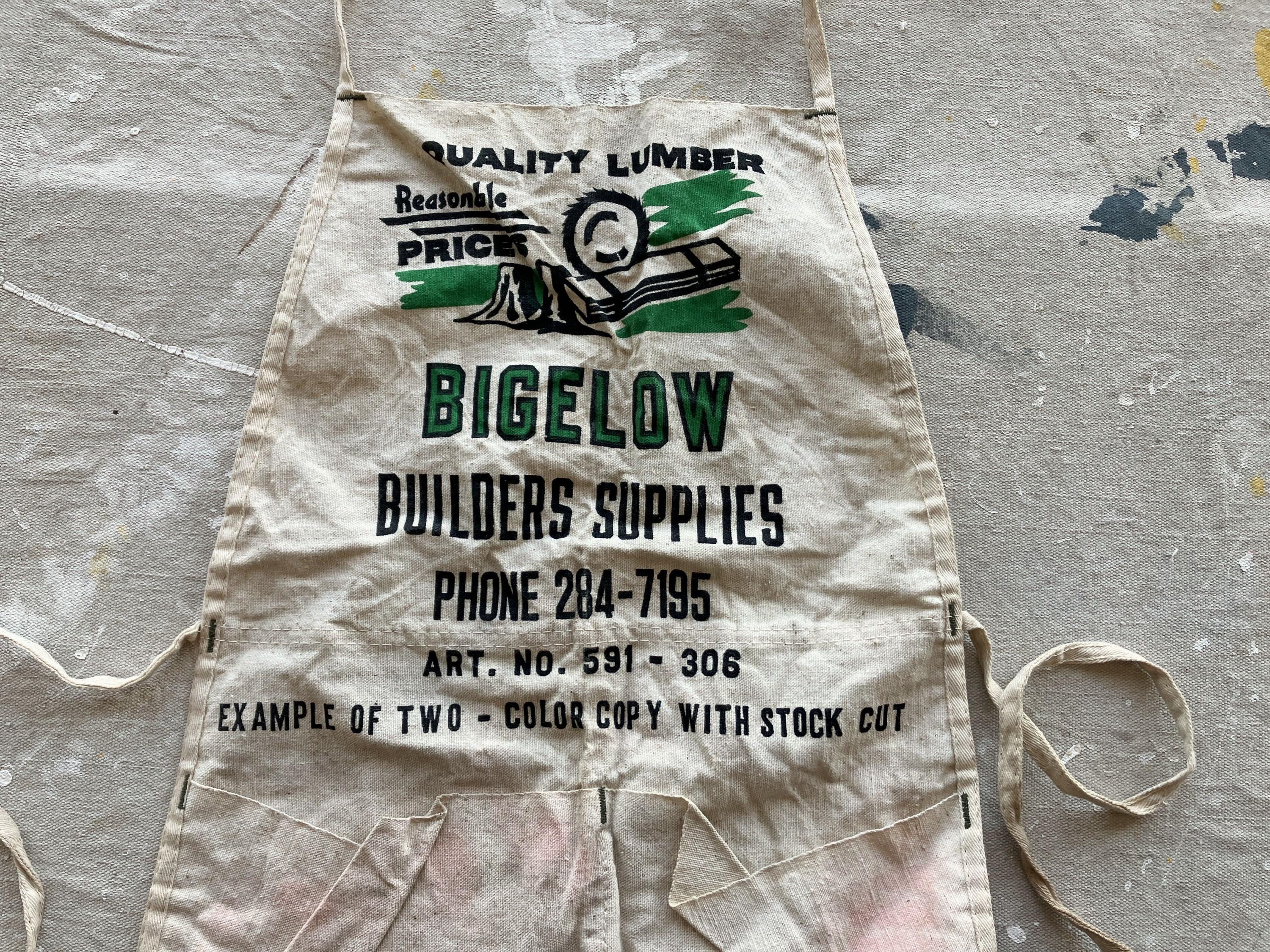Vintage 50s Lumber Company Canvas Shop Apron / Distressed