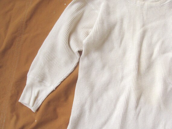 XS / Small 40s Cotton Thermal Shirt / Thick, Waff… - image 7