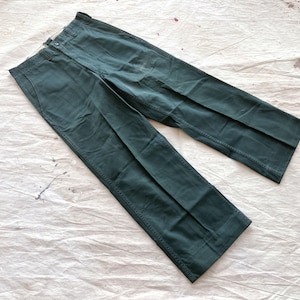 Pantalones chinos de algodón verde de los años 50, talla XS/27, cintura, desgastados, de tela de vela, de algodón, para hombre, años 60