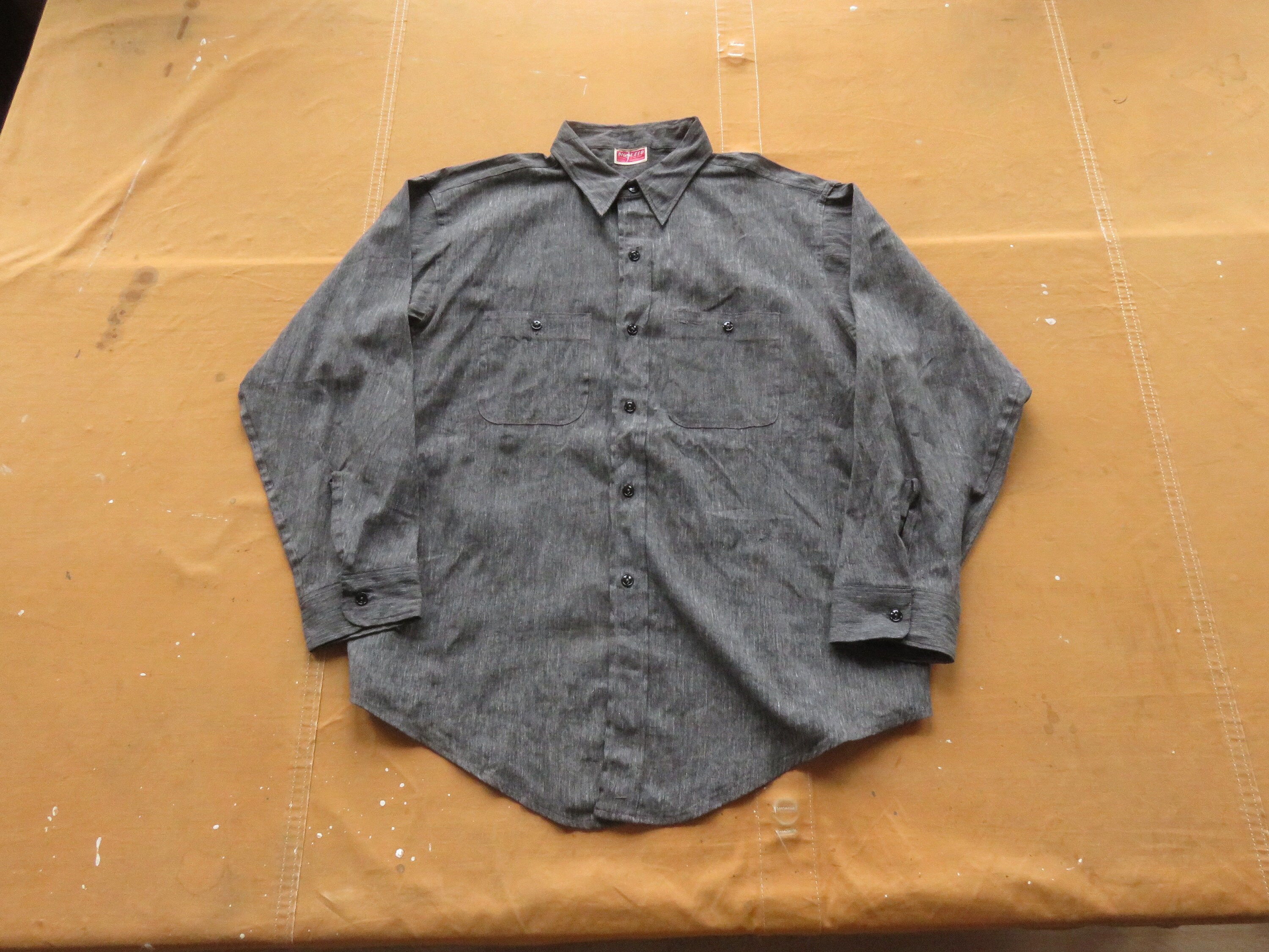 Buy Large / XL 40s / 50s Salt & Pepper Chambray Shirt / Black 