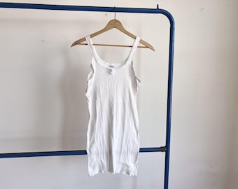 Medium / Large 50s Cotton Camisole Underwear / Sleeveless 1940s 1950s Women's Undergarment