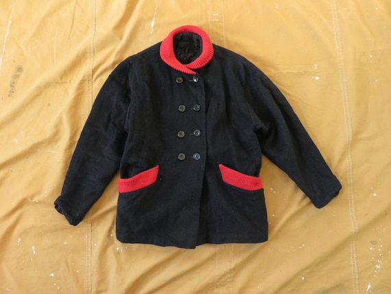 Medium 40s / 50s Women's Shawl Collar Wool Jacket… - image 1