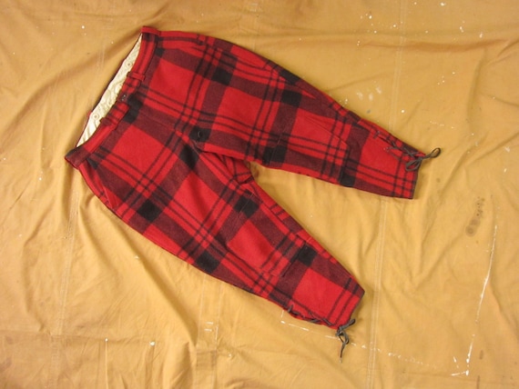 XL 40s Wool Plaid Hunting Trousers / Jodhpurs Calf Length - Etsy