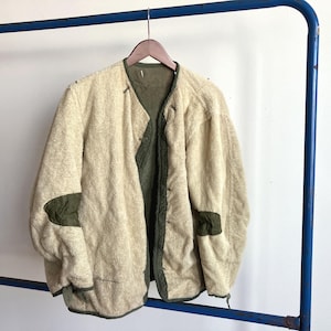 Medium 50s US Army Liner Jacket / M-51 Mohair Terry Cloth 1950s