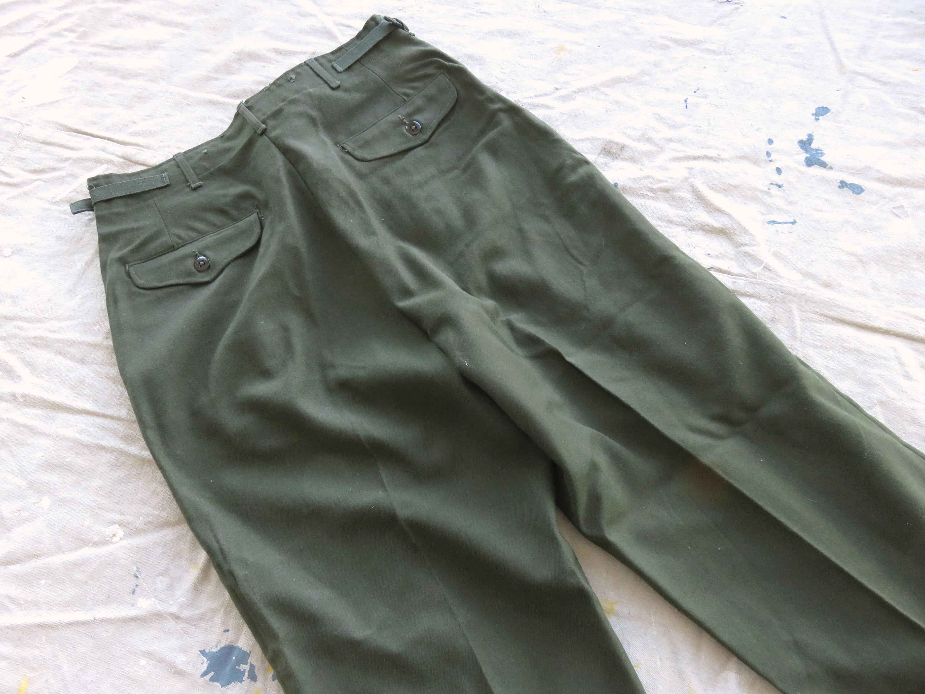 Medium / 31 to 35 50s US Army Wool Field Trousers / M51 M-51 Medium / 31 to 35 50s US Army Wool Field Trousers / M51 M-51