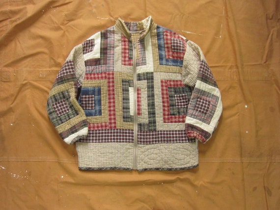 Large 80s Quilt Jacket / Blanket Coat, Quilted, 19