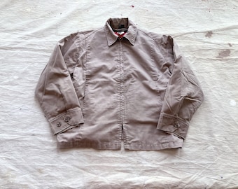 Medium 80s Italian Cotton Military Jacket / Navy Blue Cropped Work