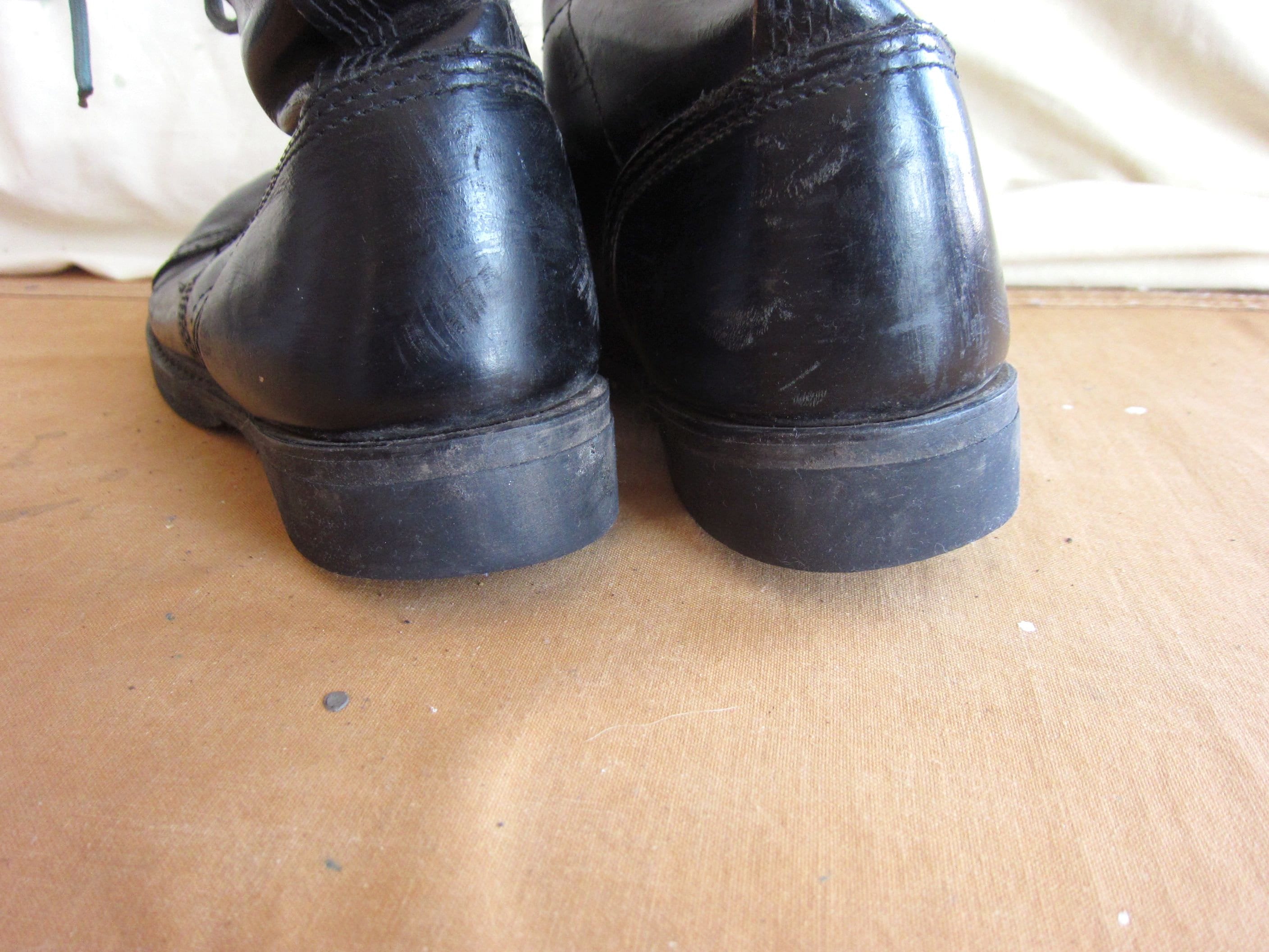 Corcoran 1500 Vintage Cap Toe Jump Boots Men 8 C Narrow Black Leather Combat USA Cocoran 1500 Black Patent Leather Cap Toe | Mercari main image 2