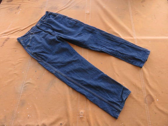 35 x 30 80s Carpenter Jeans / Dark Wash Denim Work Pants Made in USA 1980s 1990s Big Ben