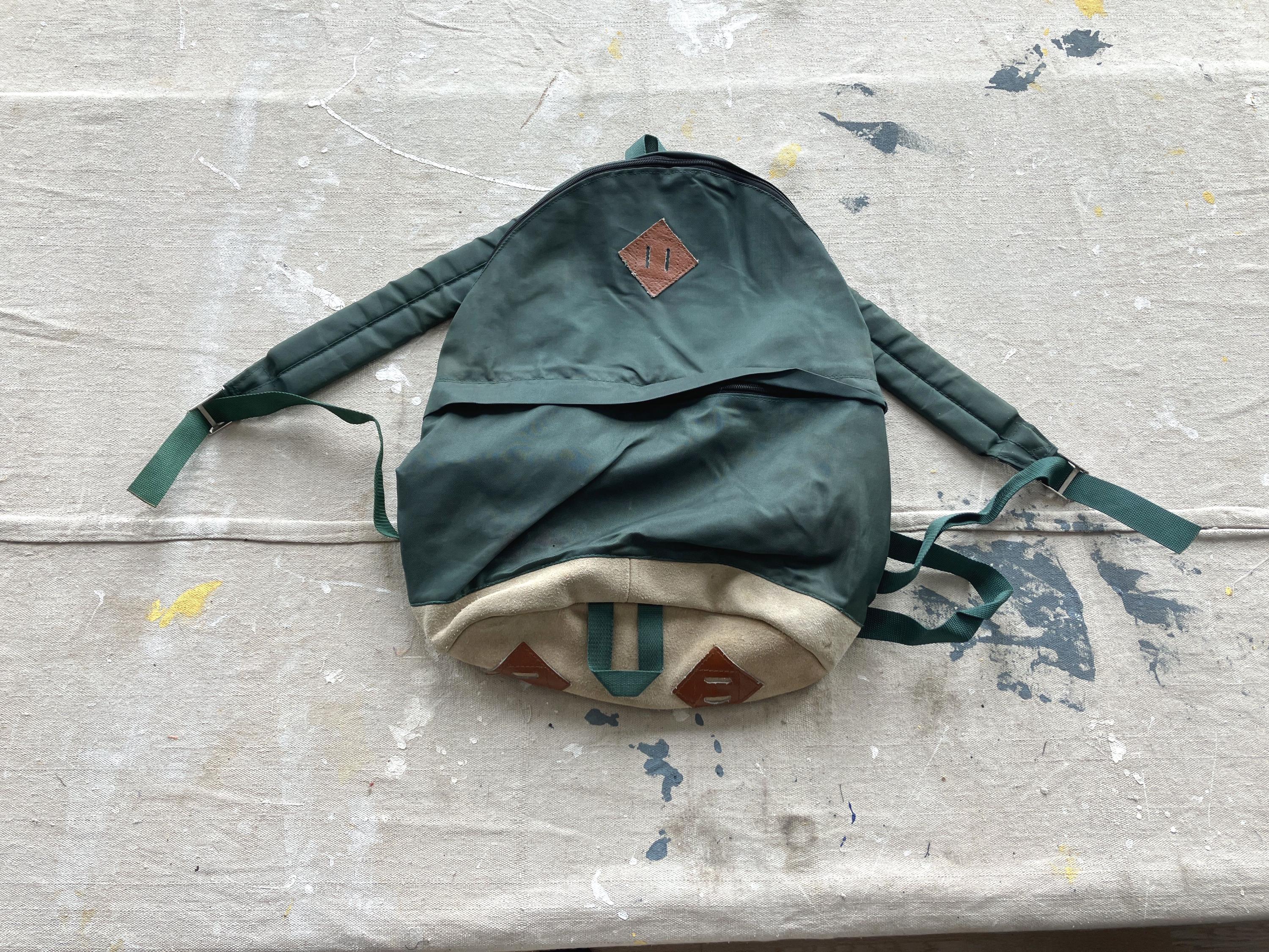 EASTPAK USA製　好配色　グリーン　底面レザー　ビーフ&ブロッコリー 80's EASTPAK リュックサック オリーブ USA製 | SOLD OUT
