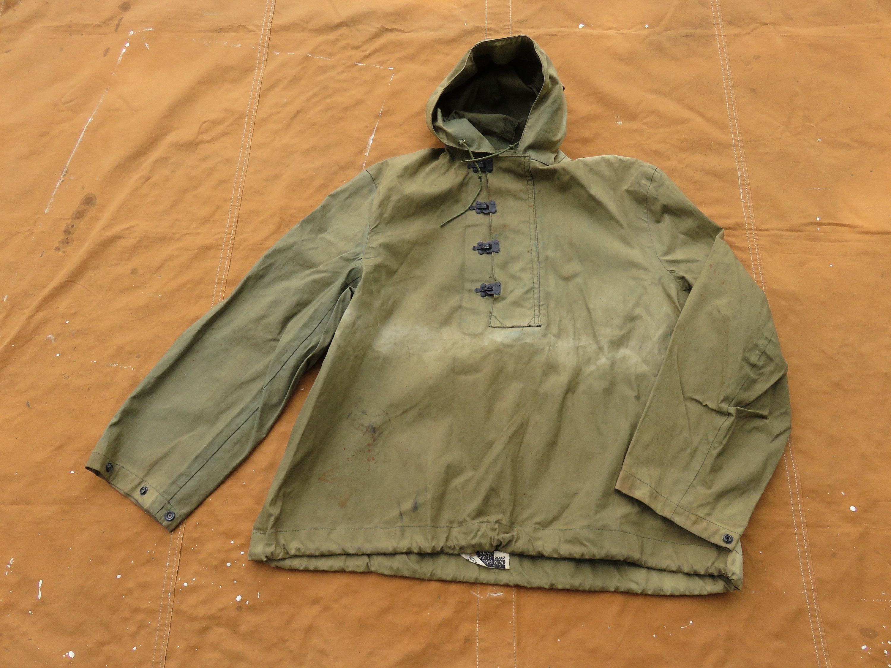 Large 40s US Navy Deck Hook Rain Smock / Rain Parka Jacket Large 40s US Navy Deck Hook Rain Smock / Rain Parka Jacket