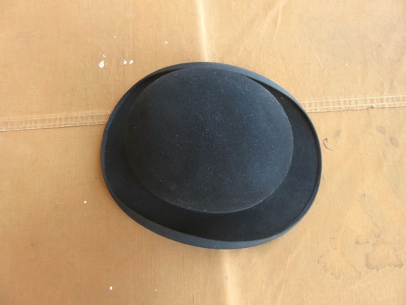 Antique 10s / 20s Stetson Bowler Hat / Black Felt… - image 3