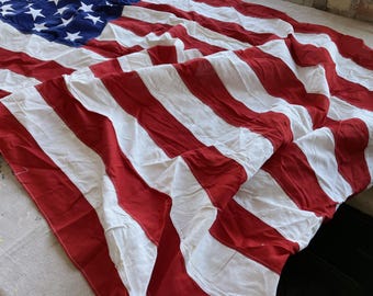 Vintage 80s / 90s Huge Cotton American Flag / Double Sided 0202 - Etsy