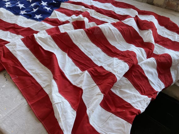 Vintage 80s / 90s Huge Cotton American Flag / Double Sided 0202 - Etsy