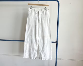 Pantalones de marinero/uniforme de algodón blanco de la Marina de los EE. UU., talla 32 x 29, cierre de botones.