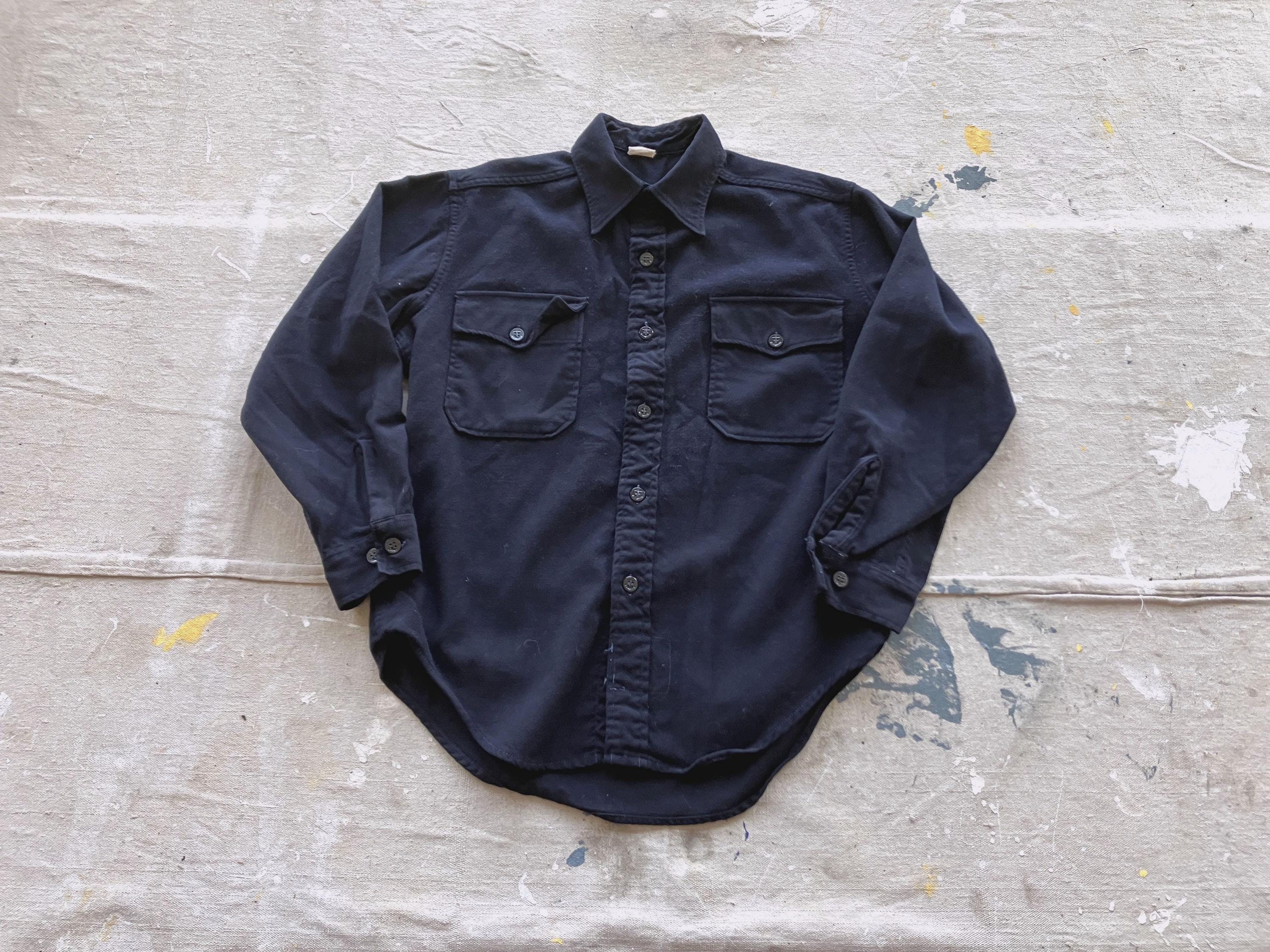 50's/実物/米軍/US NAVY/ウール/セーラーシャツ/濃紺系【メンズS